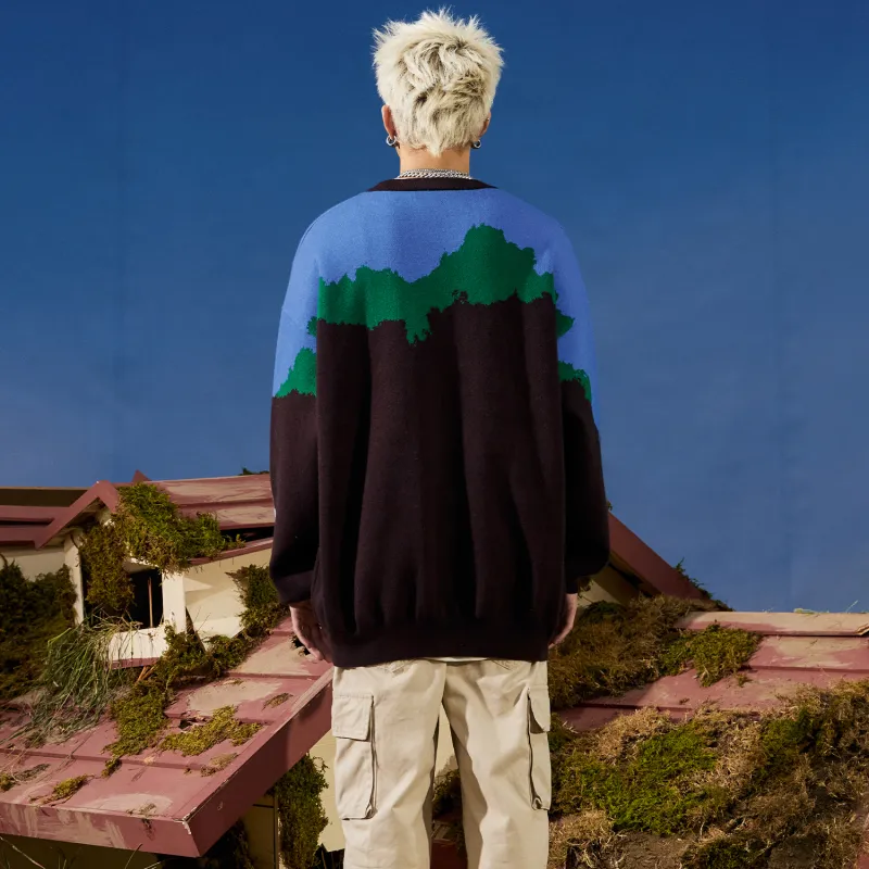 Teach Peace Sweater Unisex Blue-3