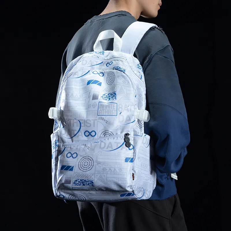 8atheist Polyester Students Backpack Laptop Bag Regular Unisex Starry White-4