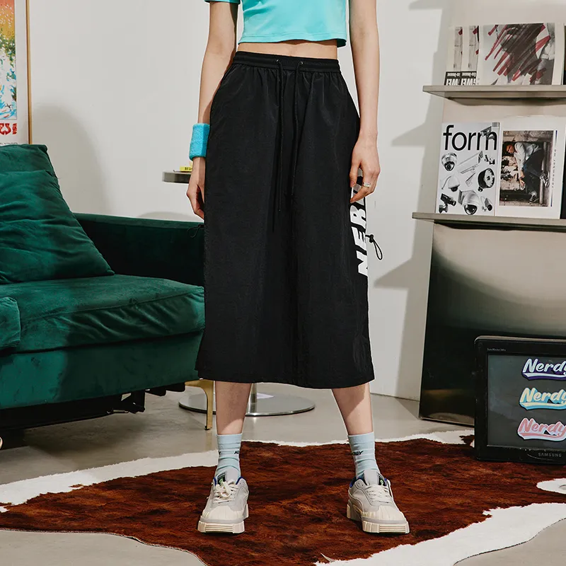 Nerdy Casual Long Skirts Women's Black-4