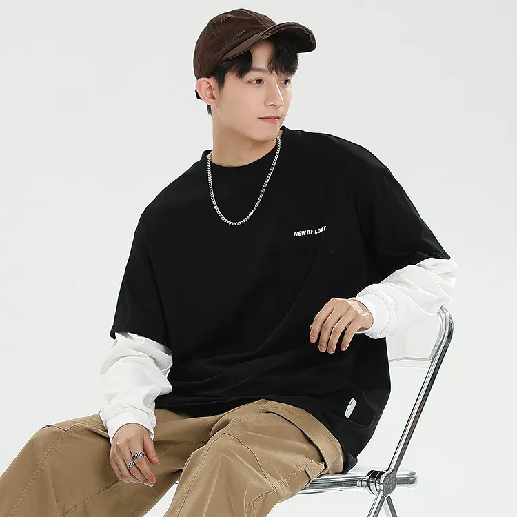 LOMBT Mock Two-Piece Long-Sleeved T-Shirt Unisex-7