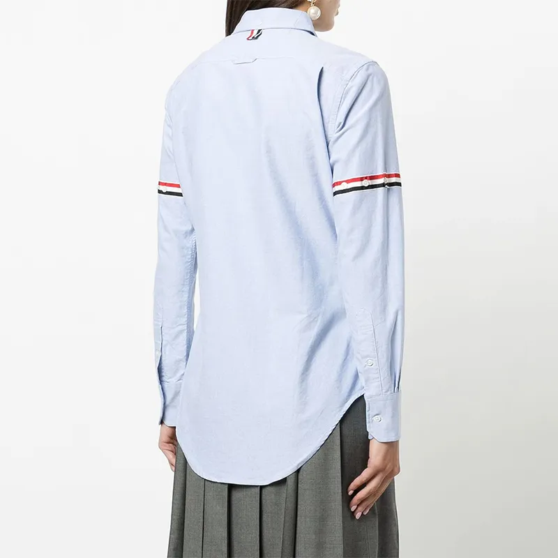 THOM BROWNE Grosgrain Armband Long sleeve Oxford Shirt-4