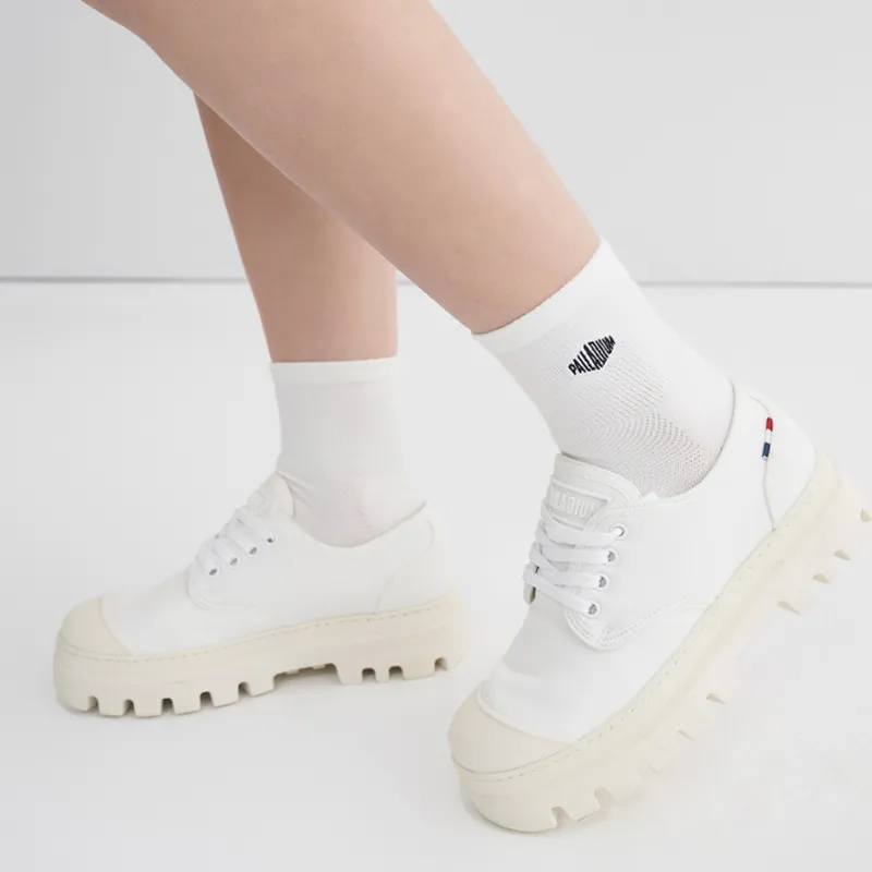 Palladium Pampa Dome Wear Resistant Low Top Canvas Shoes Unisex White-6