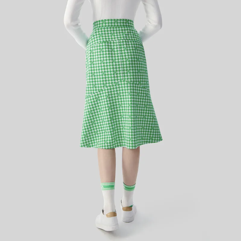 FILA Knit Long Skirts Women's Turquoise Vine Green-3