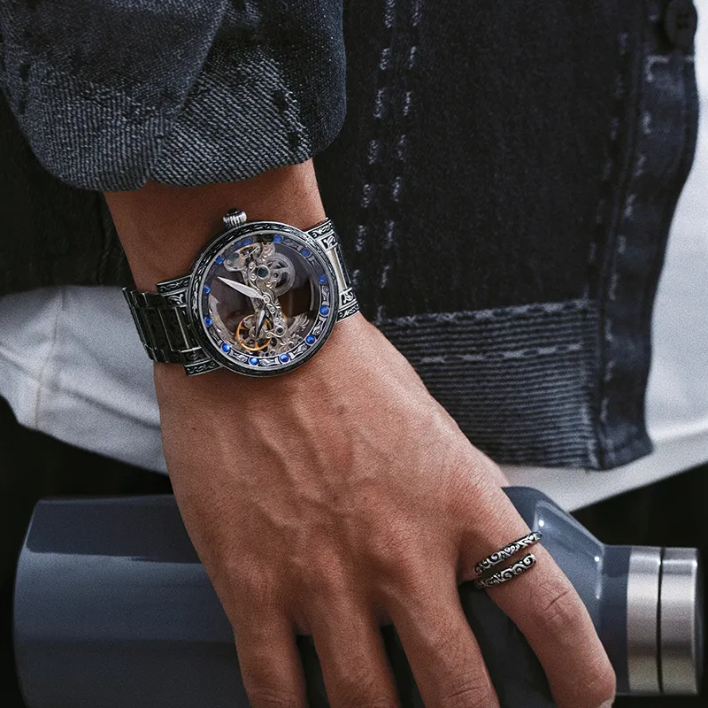 VRQ Future Series C5 Automatic Mechanical Movement Watch Men's Watches Cut-Out Dial-1