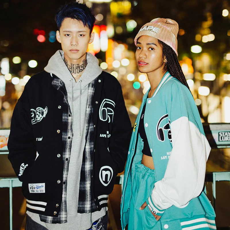 Bape X 9090 Graphic Varsity Jacket-2