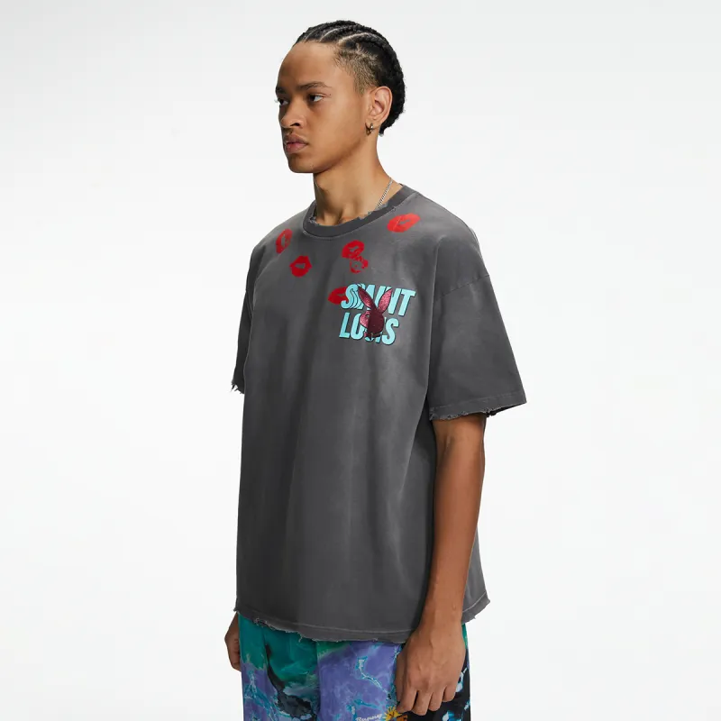 Playboy X SSSAINT LOUIS SSSAINT LOUIS X Playboy Co branded Series T Shirts Unisex Gray-5