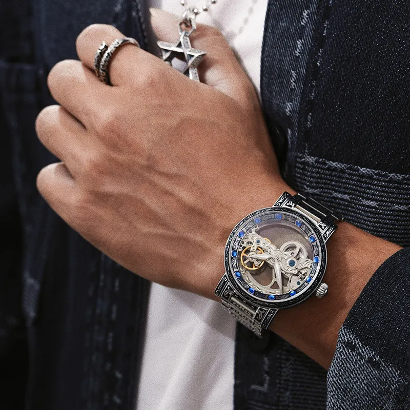 VRQ Future Series C5 Automatic Mechanical Movement Watch Men's Watches Cut-Out Dial-2