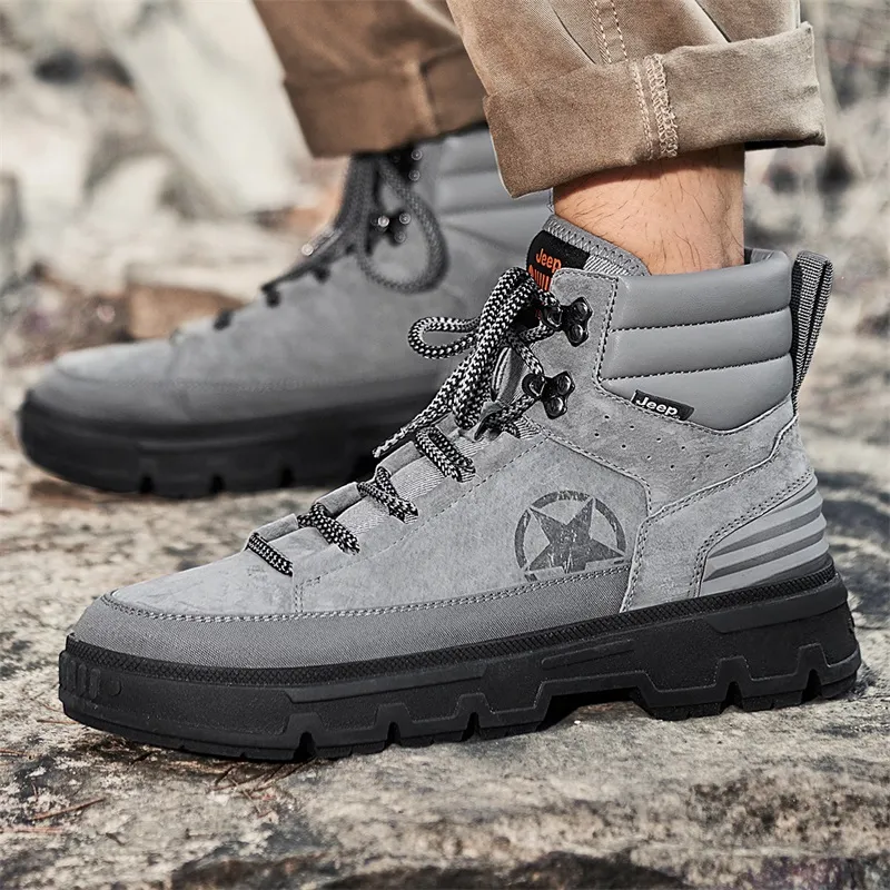 Jeep Martin Boots Men Gray-5