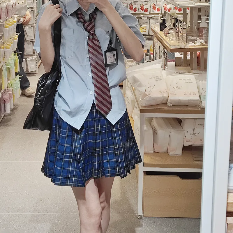 Tokyo Season Casual Short Skirts Women's Green Vine High School Plaid Skirt-37