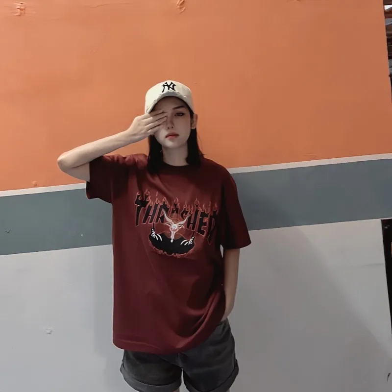 Thrasher T Shirt Japan Version Unisex Burgundy-1
