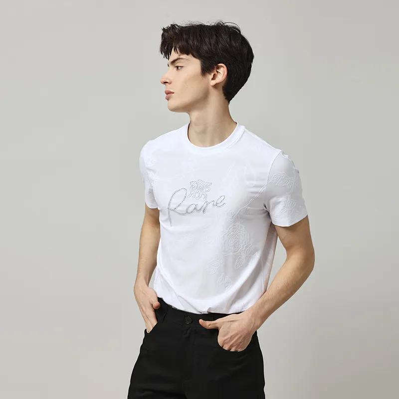 RARE Short Sleeved T Shirts Men's White-5