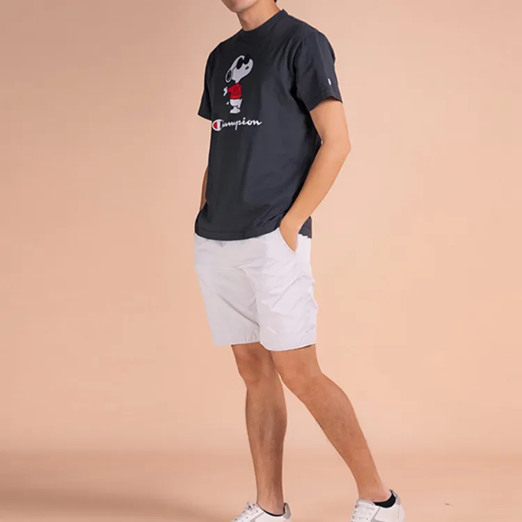 Champion x Peanuts SS22 T Shirt US Version Men's Dark Gray-4