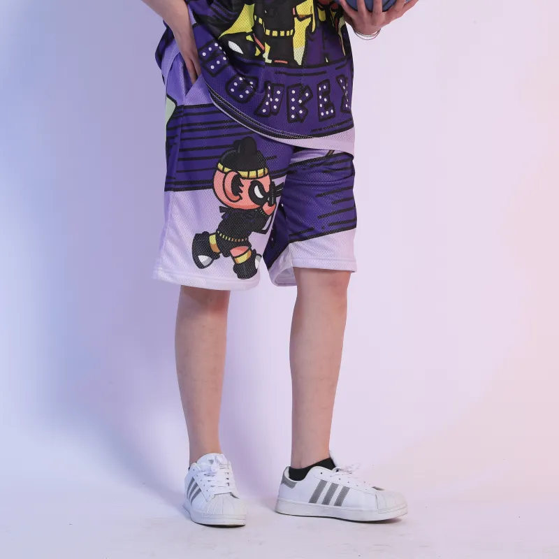 FireMonkey Basketball Shorts Unisex Purple-2
