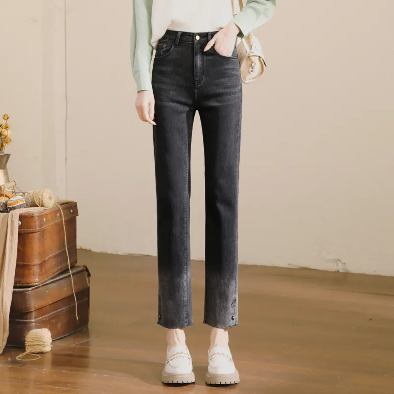 MITUAN Jeans Women's Black Gray-3