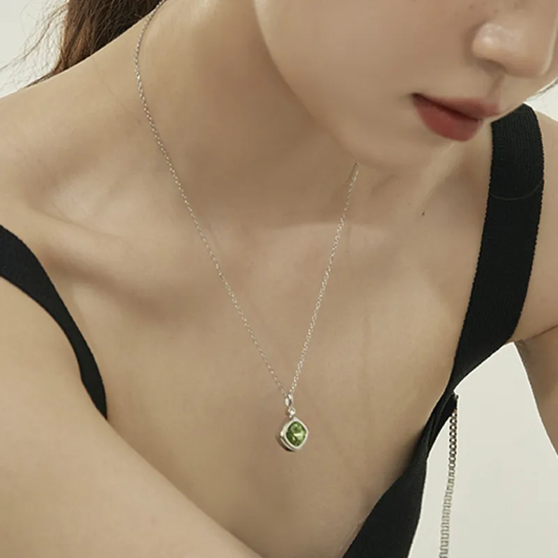 Wakfu 925 Sterling Silver Zircon Necklaces Women's-5