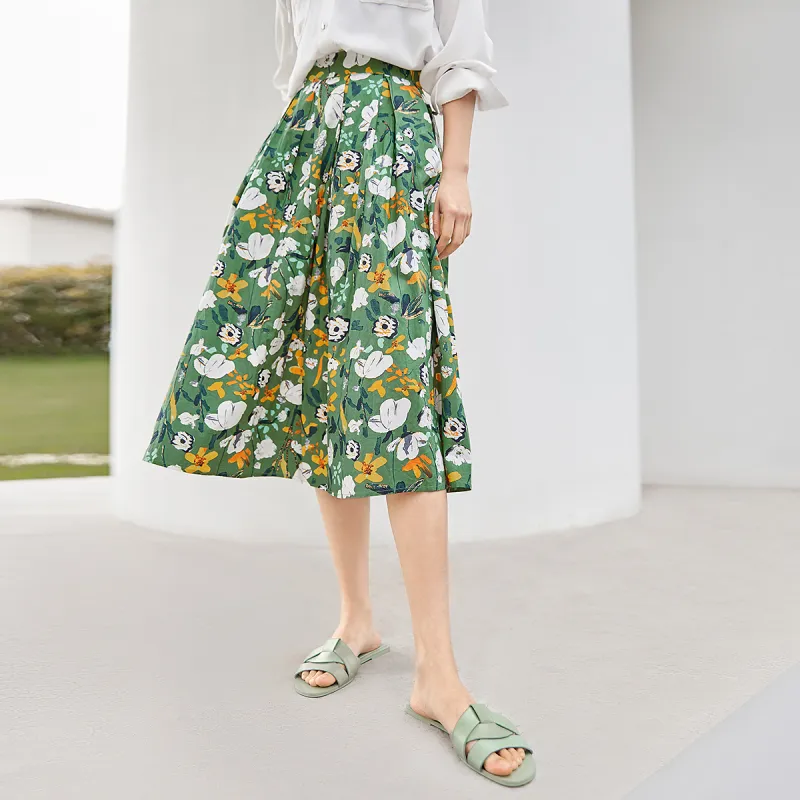 DIALOGUE Live Like Summer Flowers Series Casual Long Skirts Women's-2
