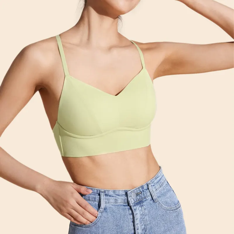 Toffee Pie Comfortable Seamless Back Smoothing Outerwear-Ready Wireless Triangle Cup Minimizing Underwear Women's-6