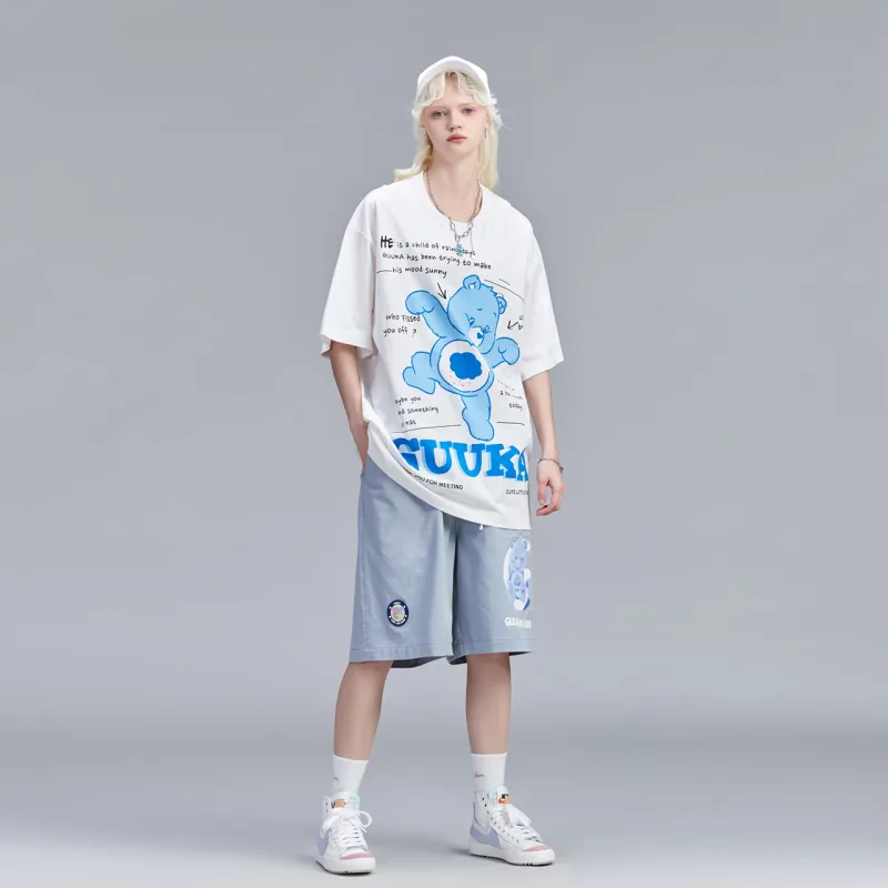 Carebears X Guuka Casual Shorts Unisex Dusty Blue-4