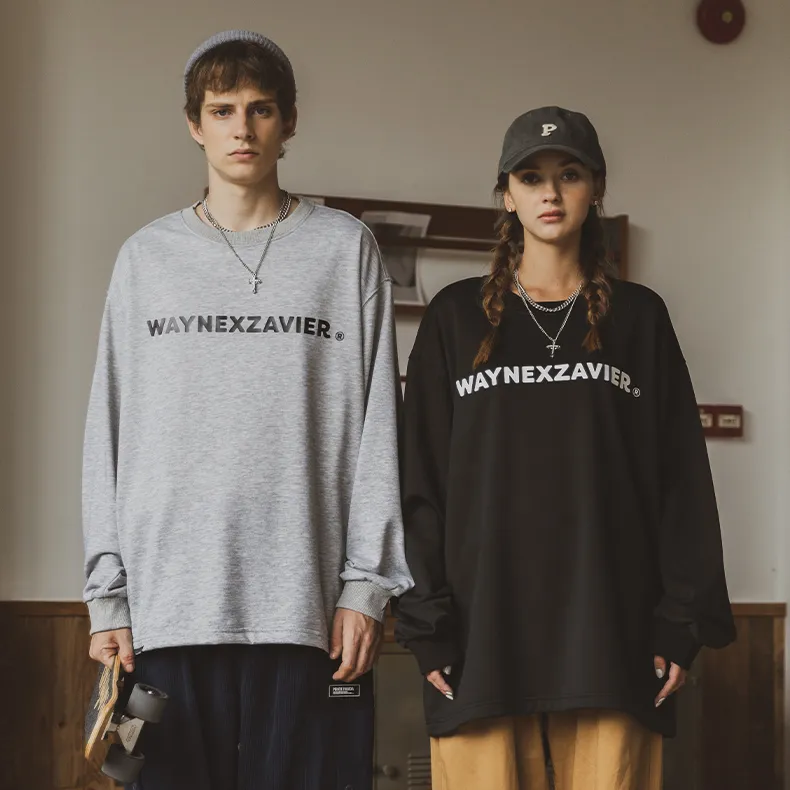 WAYNEXZAVIER Crew Neck Loose Fit Sweatshirt Unisex-2