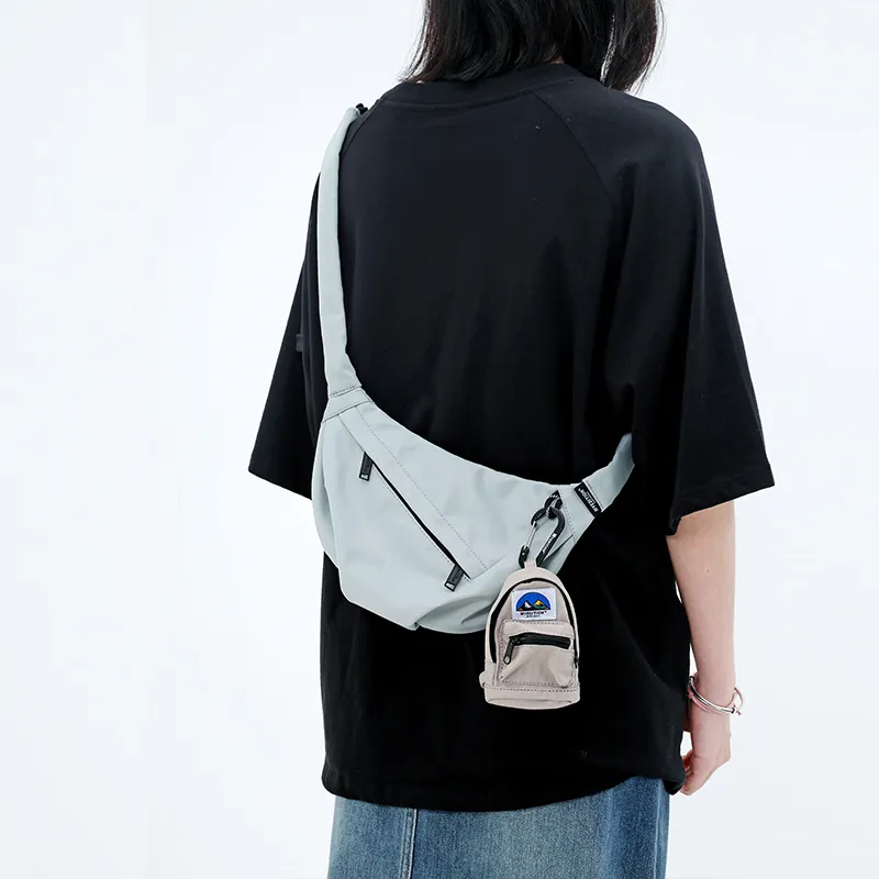 MYEDITION Shoulder Bag, Cell Phone Pouch, Crossbody Bag Nylon Polyester Black/Gray Unisex-6