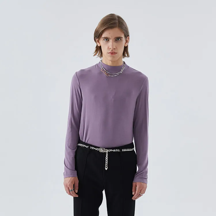 DAVID NAMAN FW22 Long Sleeved T Shirt Men's Purple-2