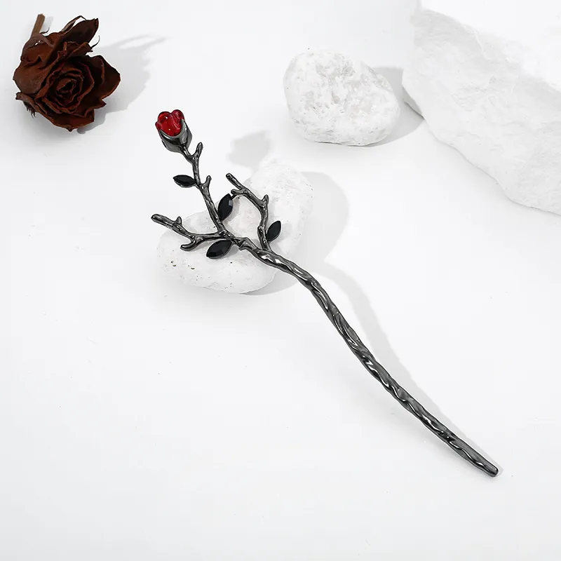 QIMEILA Alloy Hairpins Women's Gunmetal Black-12