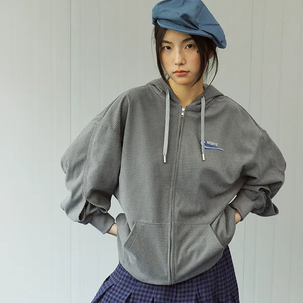 PROS BY CH Hooded Loose Fit Sweatshirt Unisex Gray-3