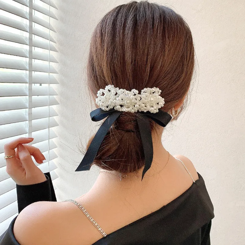 SENDME Hair Clips Women's Floral Ribbon Hair Clip-3