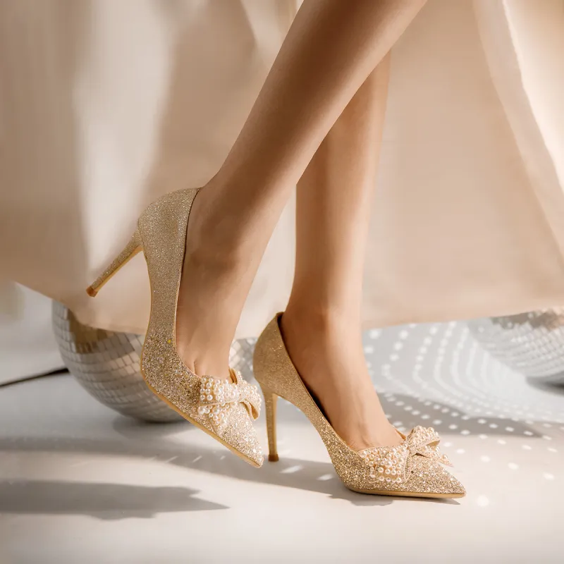 ROSE CASTLE High Heels Women's Gold-4