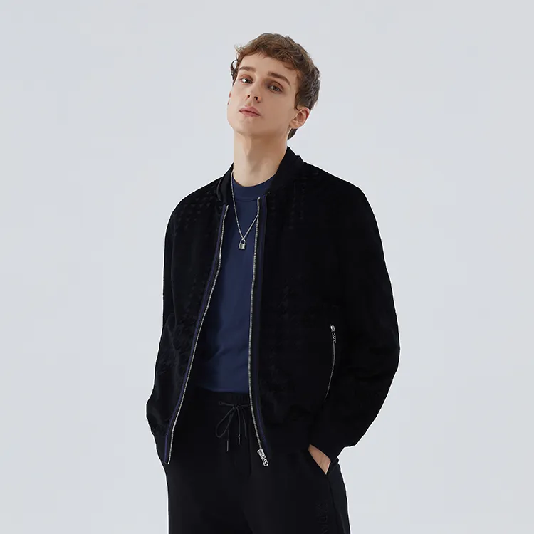 DAVID NAMAN Baseball Collar Cropped Down Jacket Men's Black-2