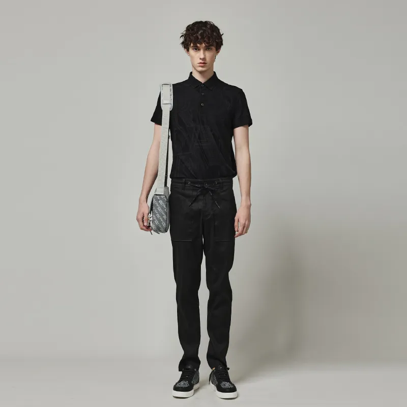 RARE Short Sleeved T Shirts Polo Shirt Men's Black-3