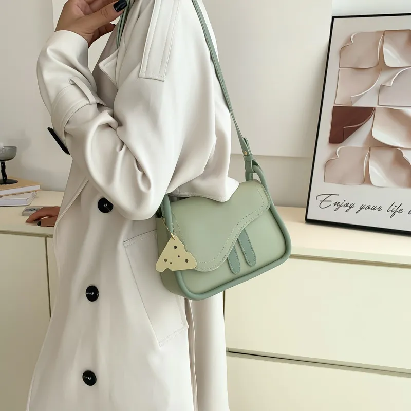 JANE KLAIN PU Saddle Bag Shoulder Bag Crossbody Bag Small Size Women's White/Green/White & Brown/Black-15