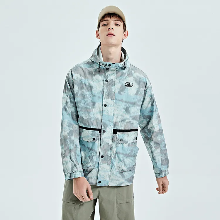 Kappa Jackets Men Malt Beige Brown All Over Print-2