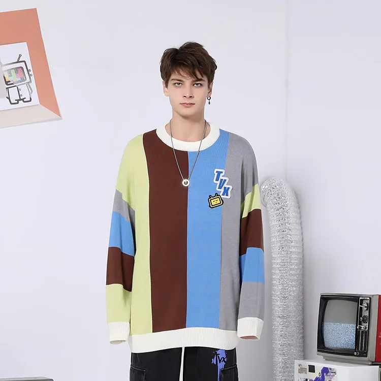 TVX Sweaters Unisex Blue Brown-2