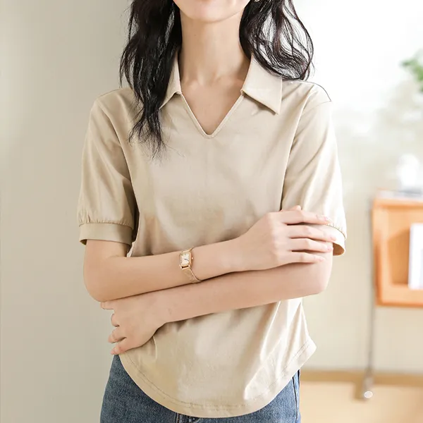 MITUAN T Shirts Women's Khaki-4