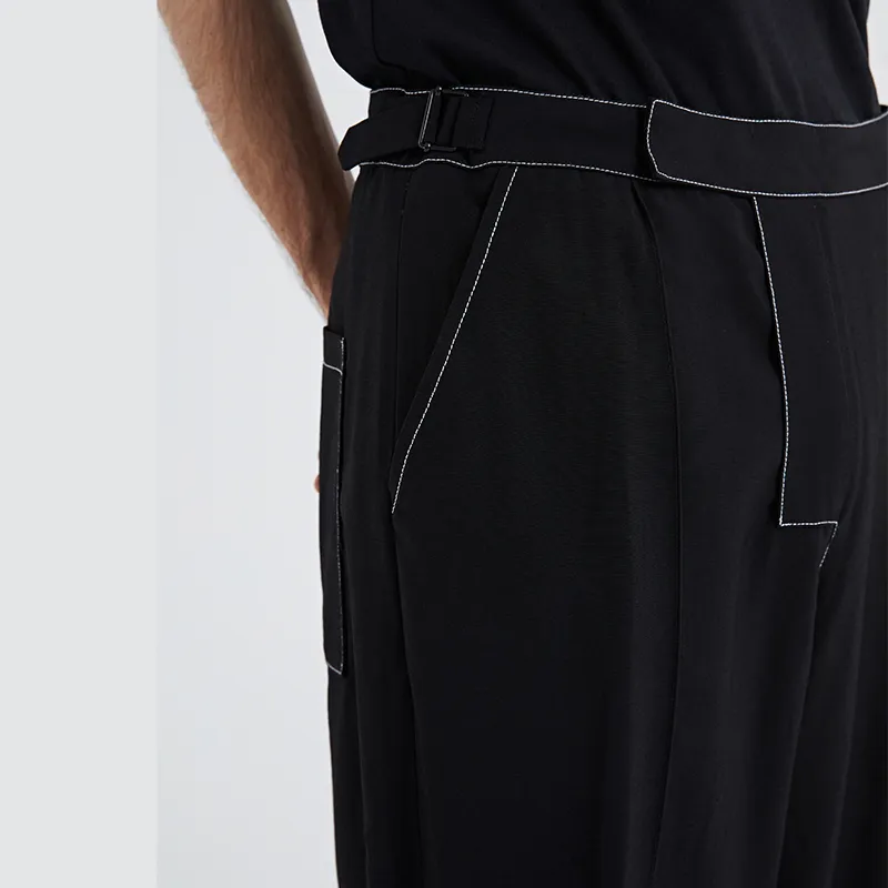 Organic Emotion Straight Casual Pants Unisex Black-5