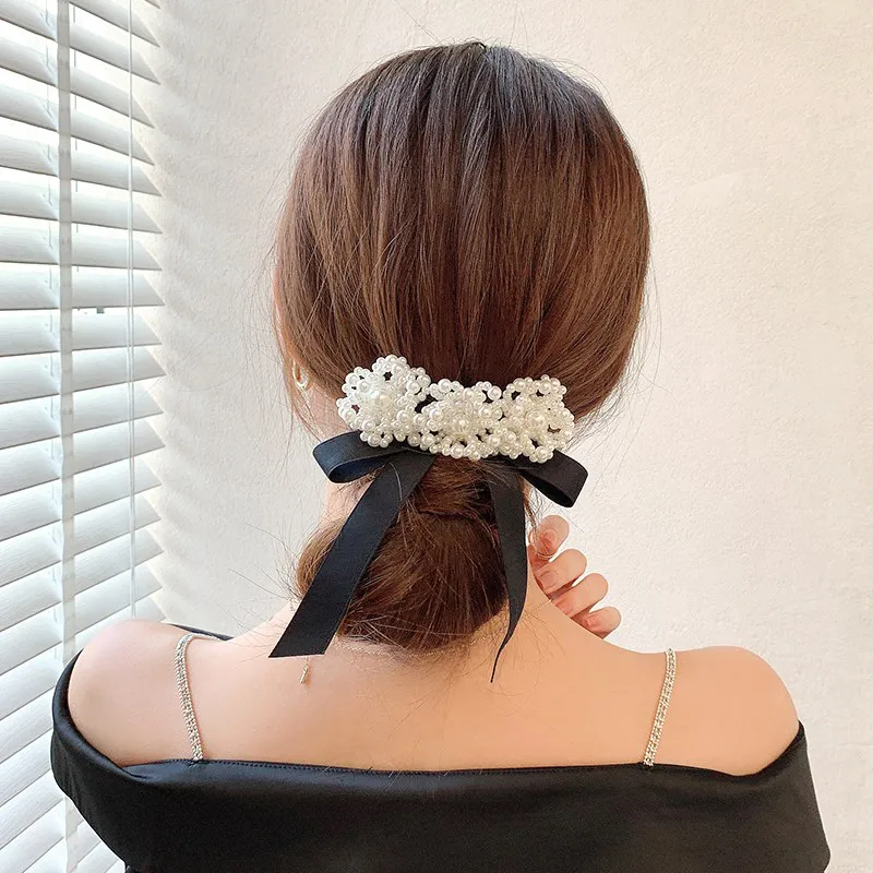 SENDME Hair Clips Women's Floral Ribbon Hair Clip-6