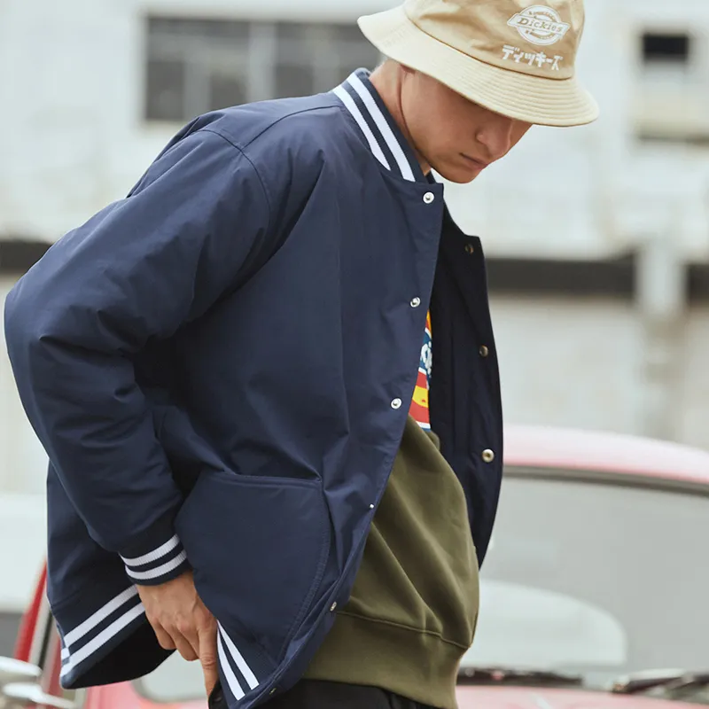 Dickies Puffer Jackets Unisex Navy Blue-3