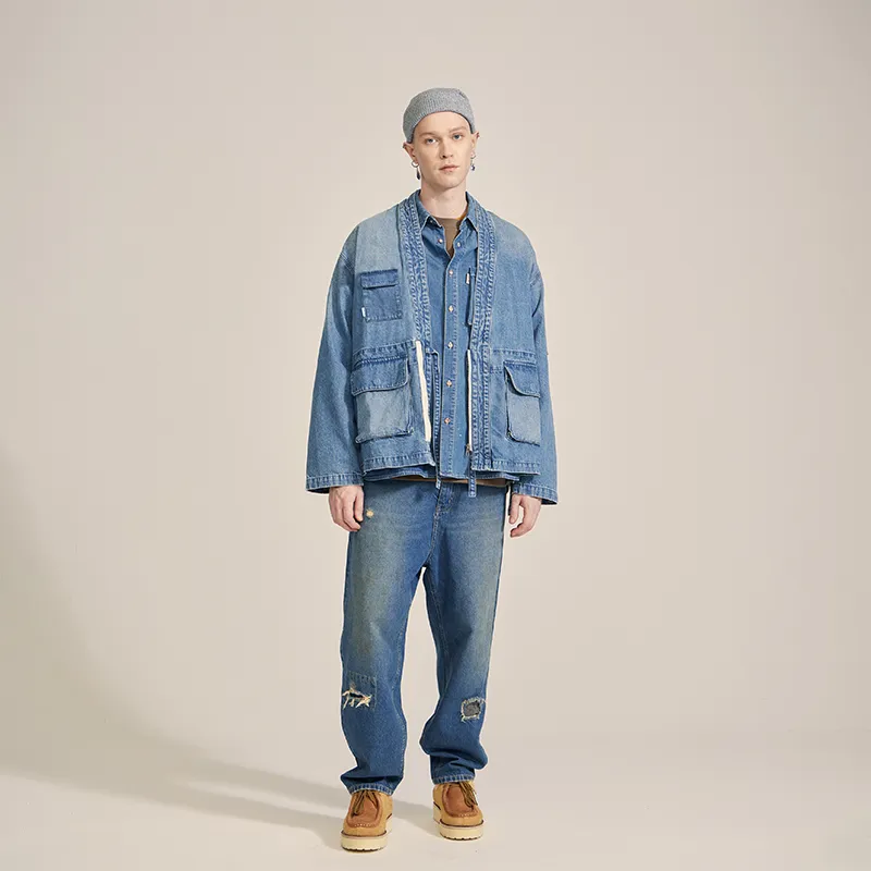 Prth Promethean Denim Jackets Unisex Light Blue-4