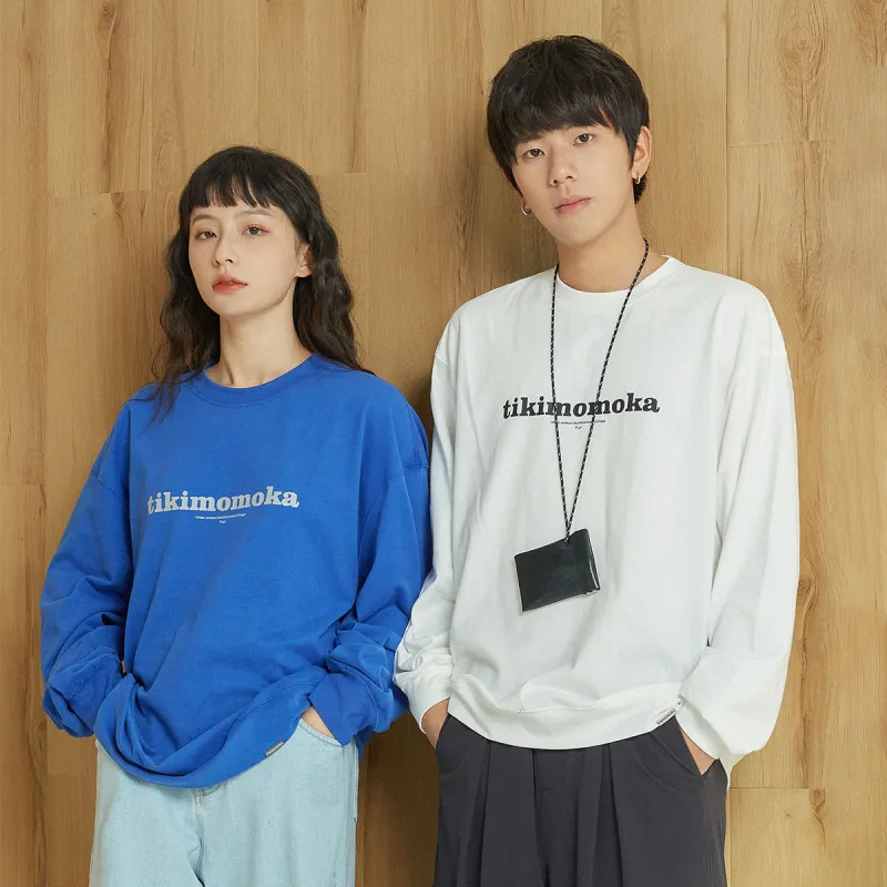 TIKIMOMOKA Crew Neck Loose Fit Regular Sweatshirt Spring And Autumn Unisex-13