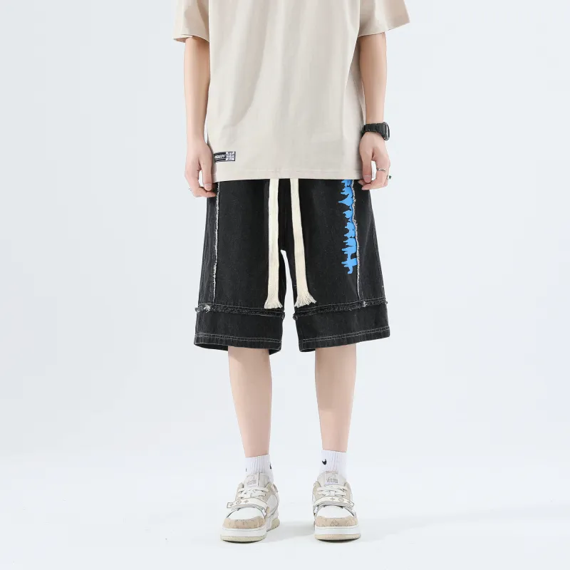 BEENTRILL Denim Shorts Unisex Black-2