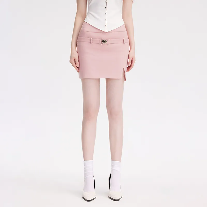 AZEPAM Casual Short Skirts Women's Pink-2
