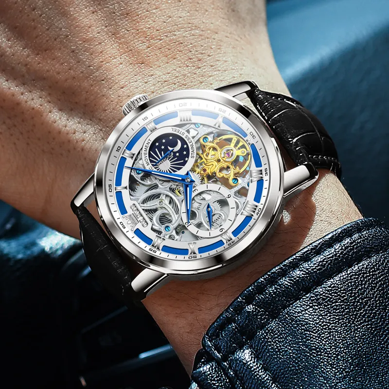 OLEVS Wisdom Series Mechanical Movement Watch Men's Watches White Dial-7
