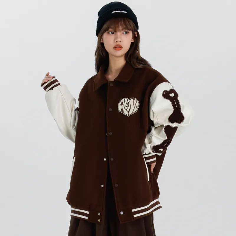ALL NIGHT DAYS Baseball Jacket Fall Unisex-17