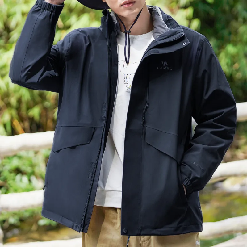 CAMEL All weather Waterproof And Windproof To Keep Warm Windbreaker Jacket Men's-11
