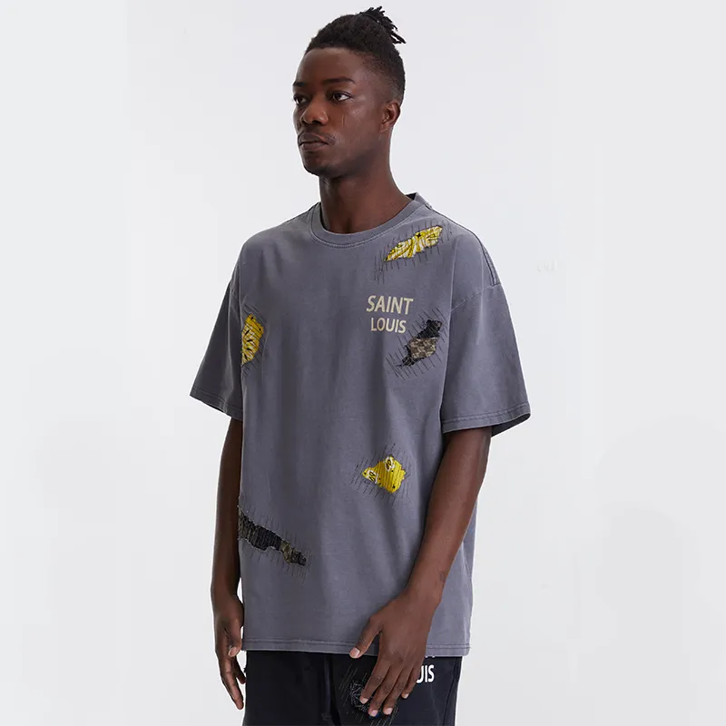 SSSAINT LOUIS T Shirts Unisex Washed Gray-4