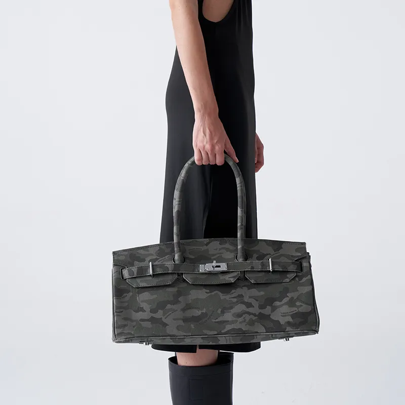 Margin Goods Denim Shoulder Bags Handbags Medium Size Unisex Camouflage-5