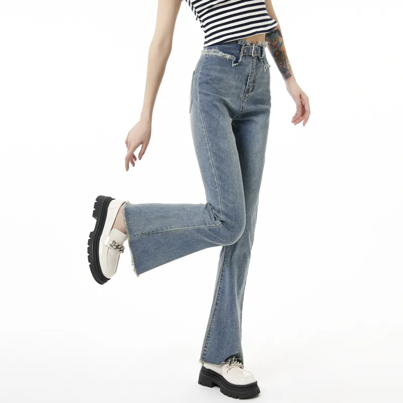 QYPRF Jeans Women's Blue-4
