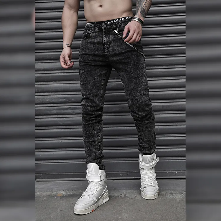 BLUESFLY Slim Fit Pants Jeans Men's Black-2