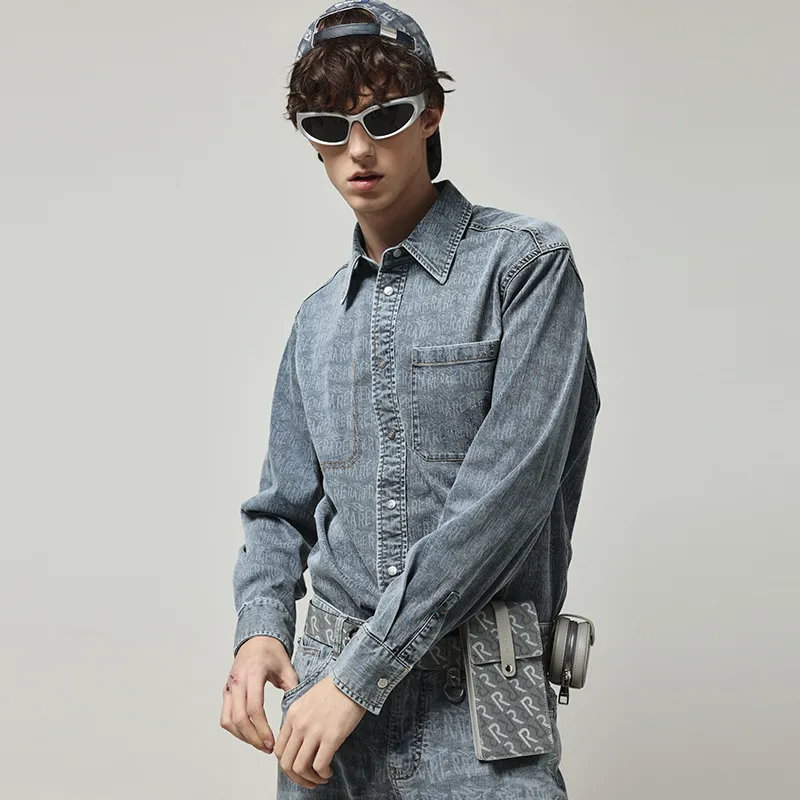 RARE Long Sleeved Shirt Men's Steel Blue-3